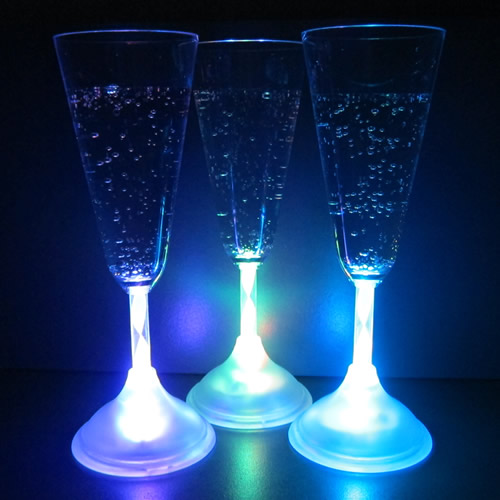 LED Champagne Glasses with Custom Print | NitePromos.com