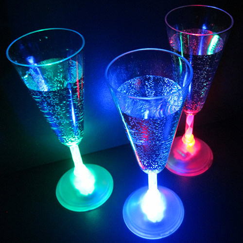 LED Champagne Glasses with Custom Print | NitePromos.com